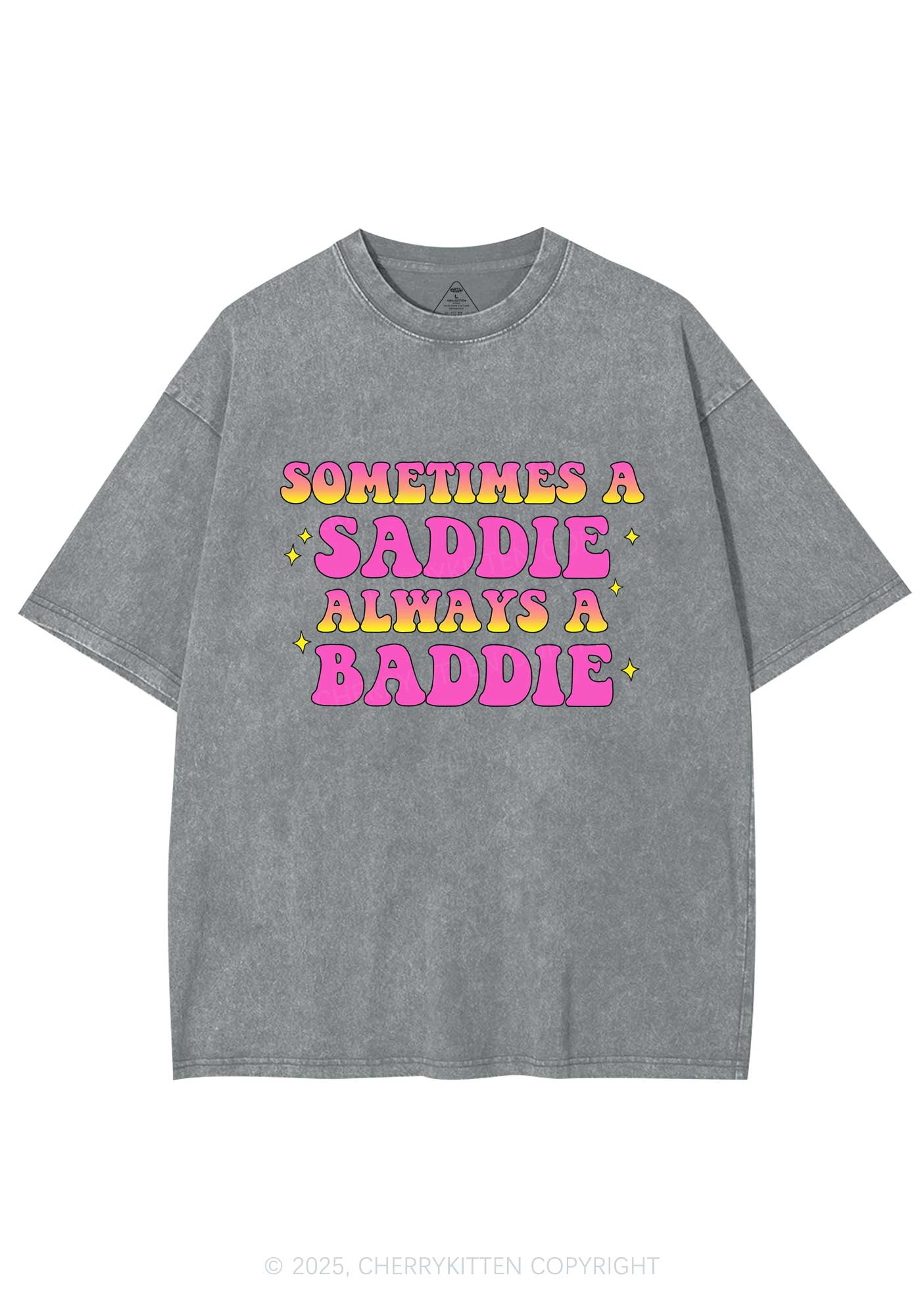 Sometimes A Saddie Y2K Washed Tee Cherrykitten