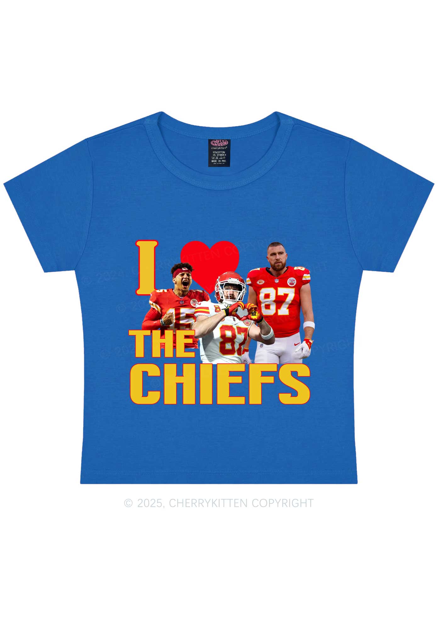 Custom I Love Chiefs Y2K Super Bowl Baby Tee Cherrykitten