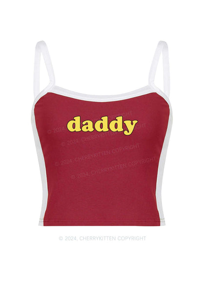 Daddy Y2K Color Block Crop Cami Top Cherrykitten