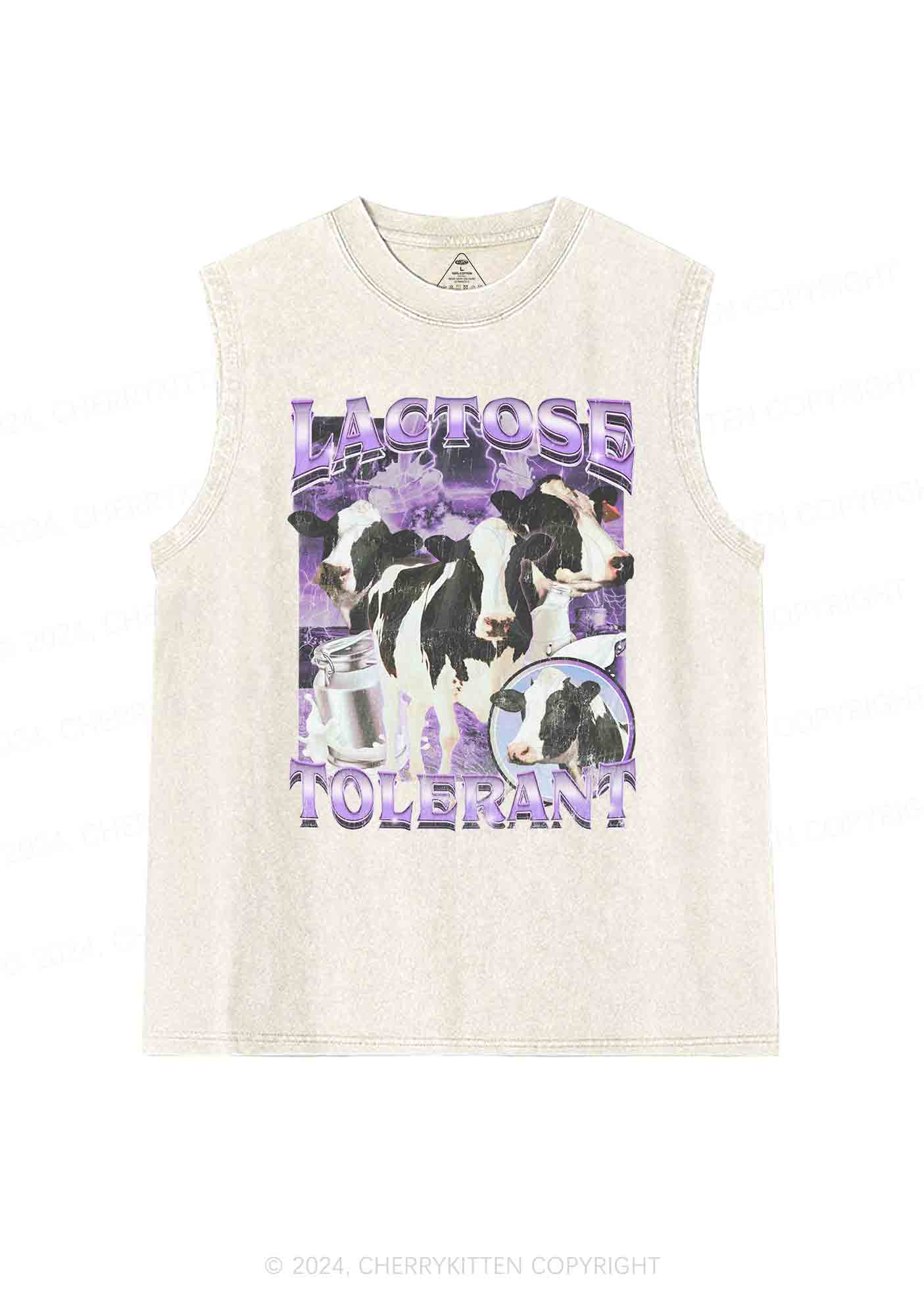 Lactose Tolerant Cow Y2K Washed Tank Cherrykitten