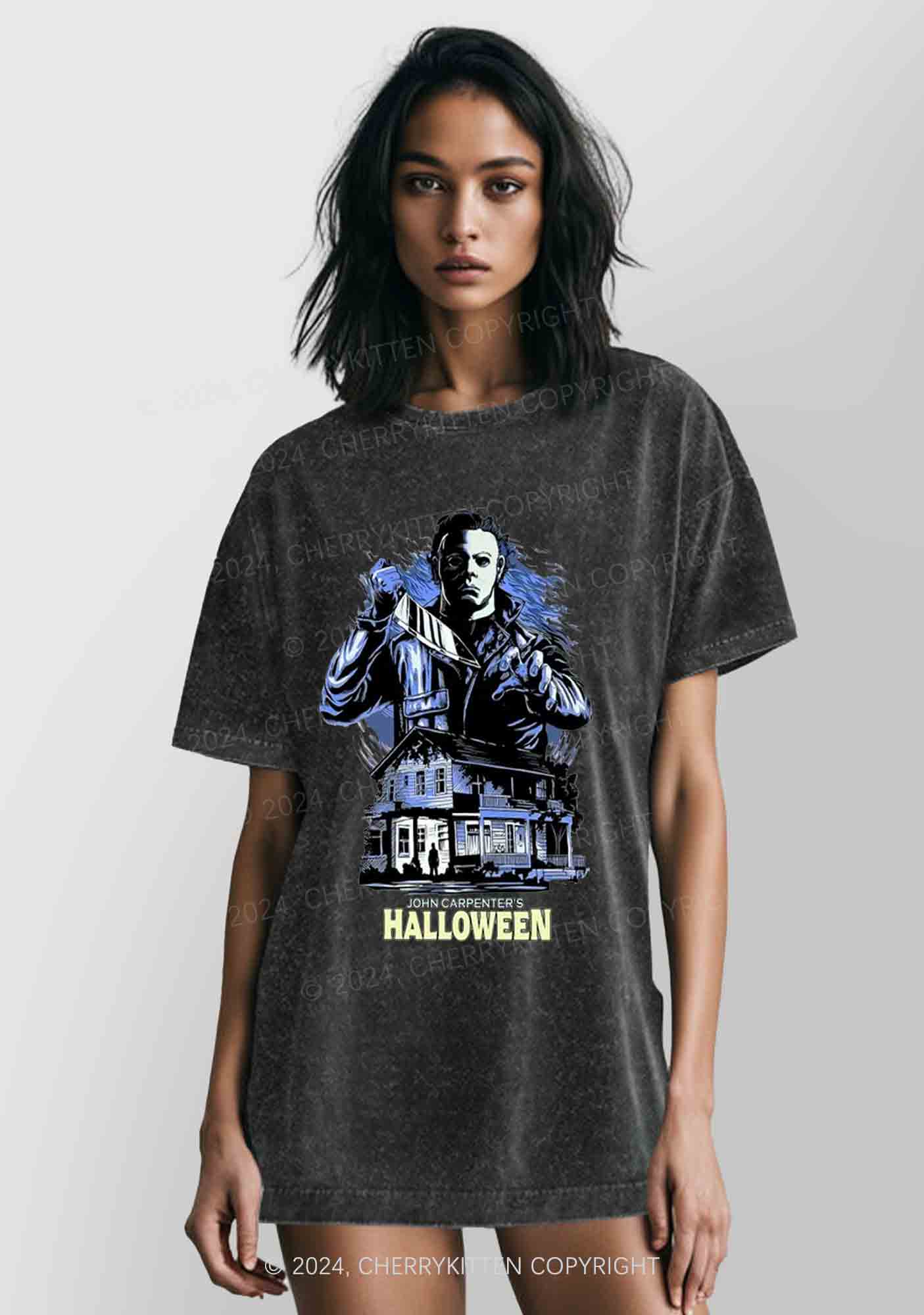 Halloween Movie Y2K Washed Tee Cherrykitten