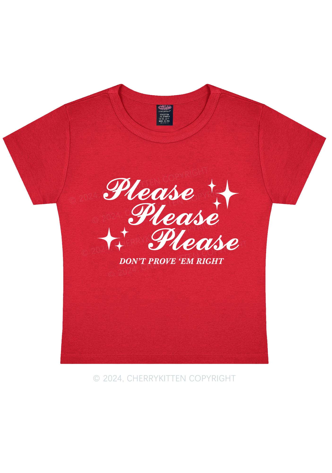 Please Don't Prove Em Right Y2K Baby Tee Cherrykitten