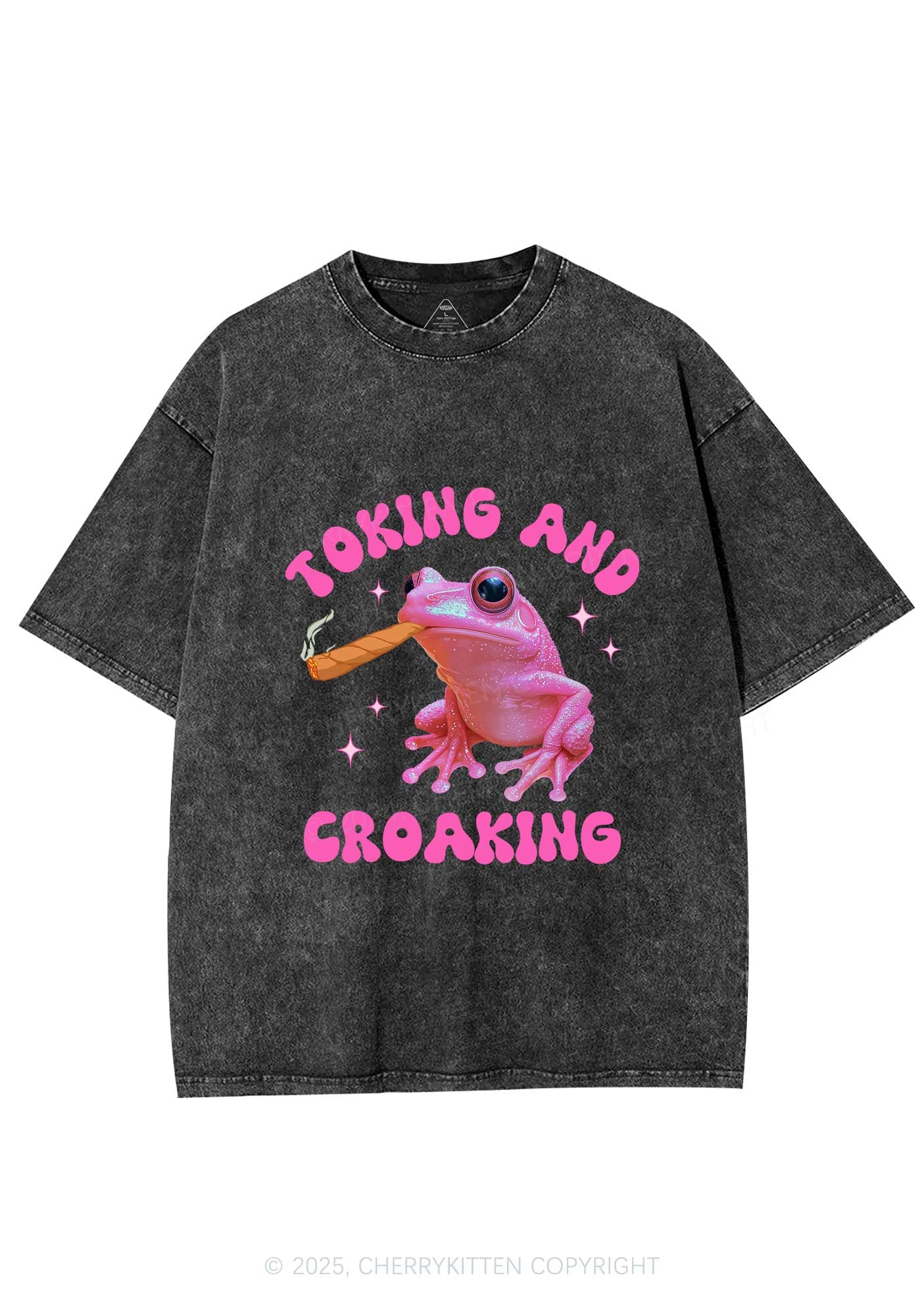 Toking And Croaking Y2K Washed Tee Cherrykitten