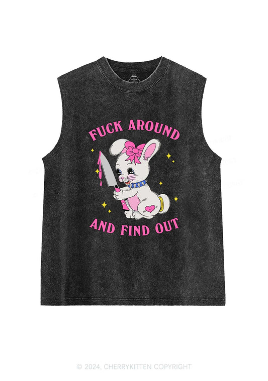 Fxxk Around Bunny Y2K Washed Tank Cherrykitten