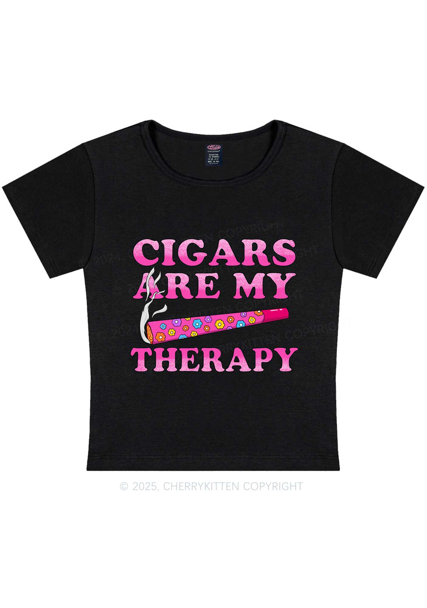 Cigars Are My Therapy Y2K Baby Tee Cherrykitten