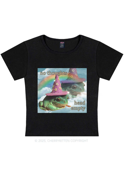 Head Empty Frog Y2K Baby Tee Cherrykitten