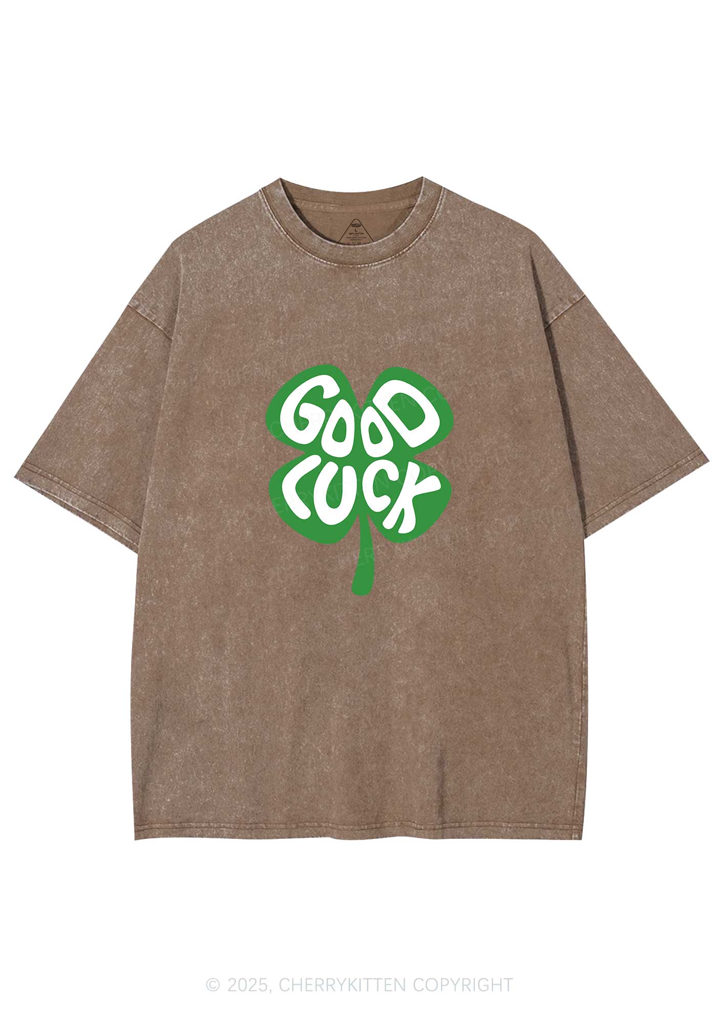 Good Luck St Patricks Y2K Washed Tee Cherrykitten