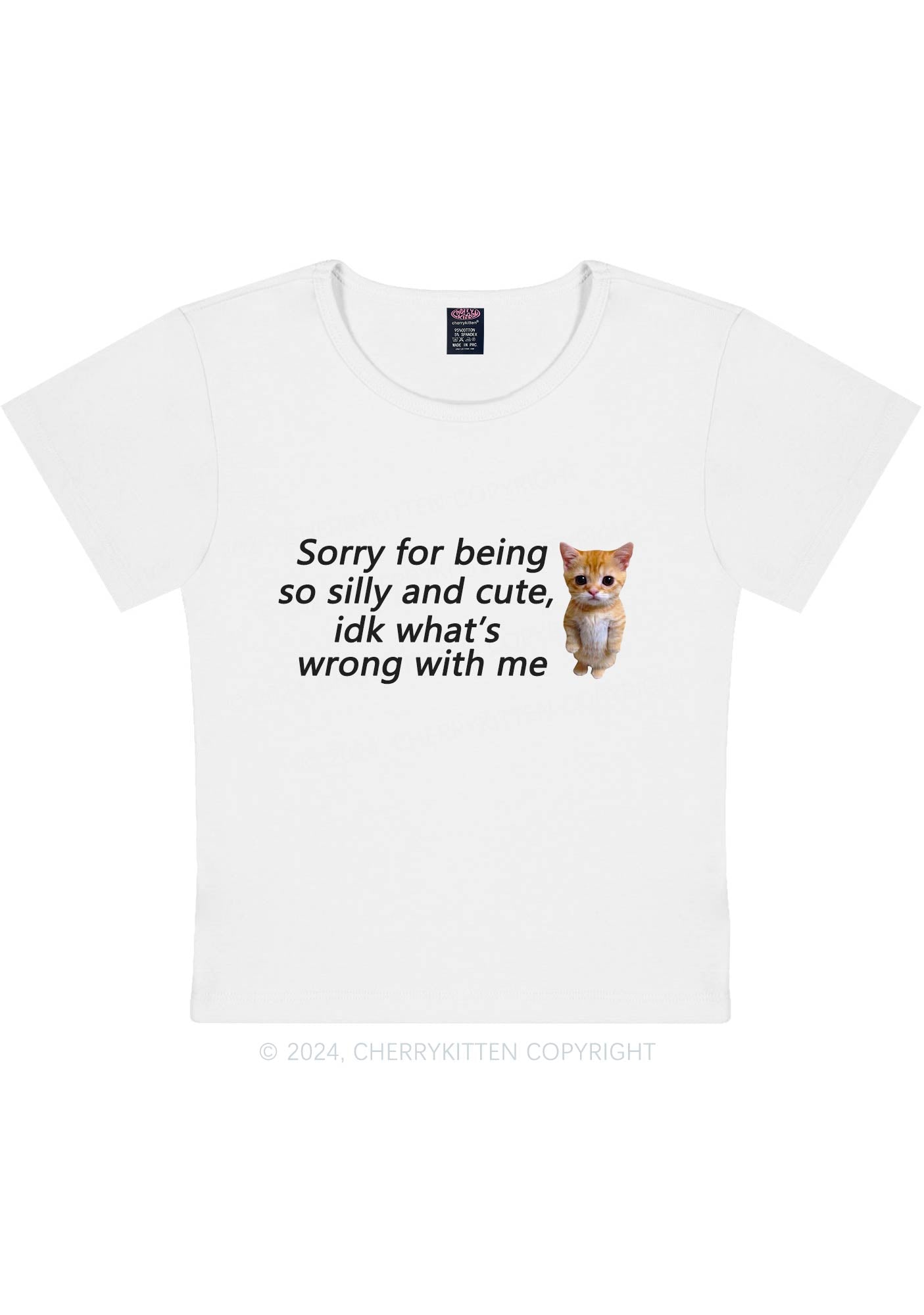 Sorry For Being Silly Y2K Baby Tee Cherrykitten