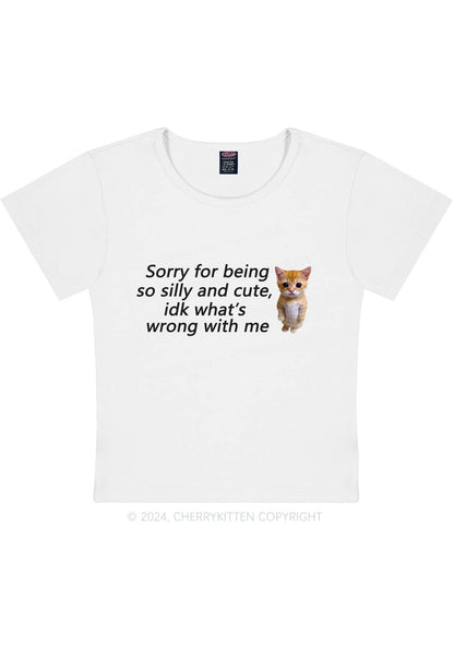 Sorry For Being Silly Y2K Baby Tee Cherrykitten