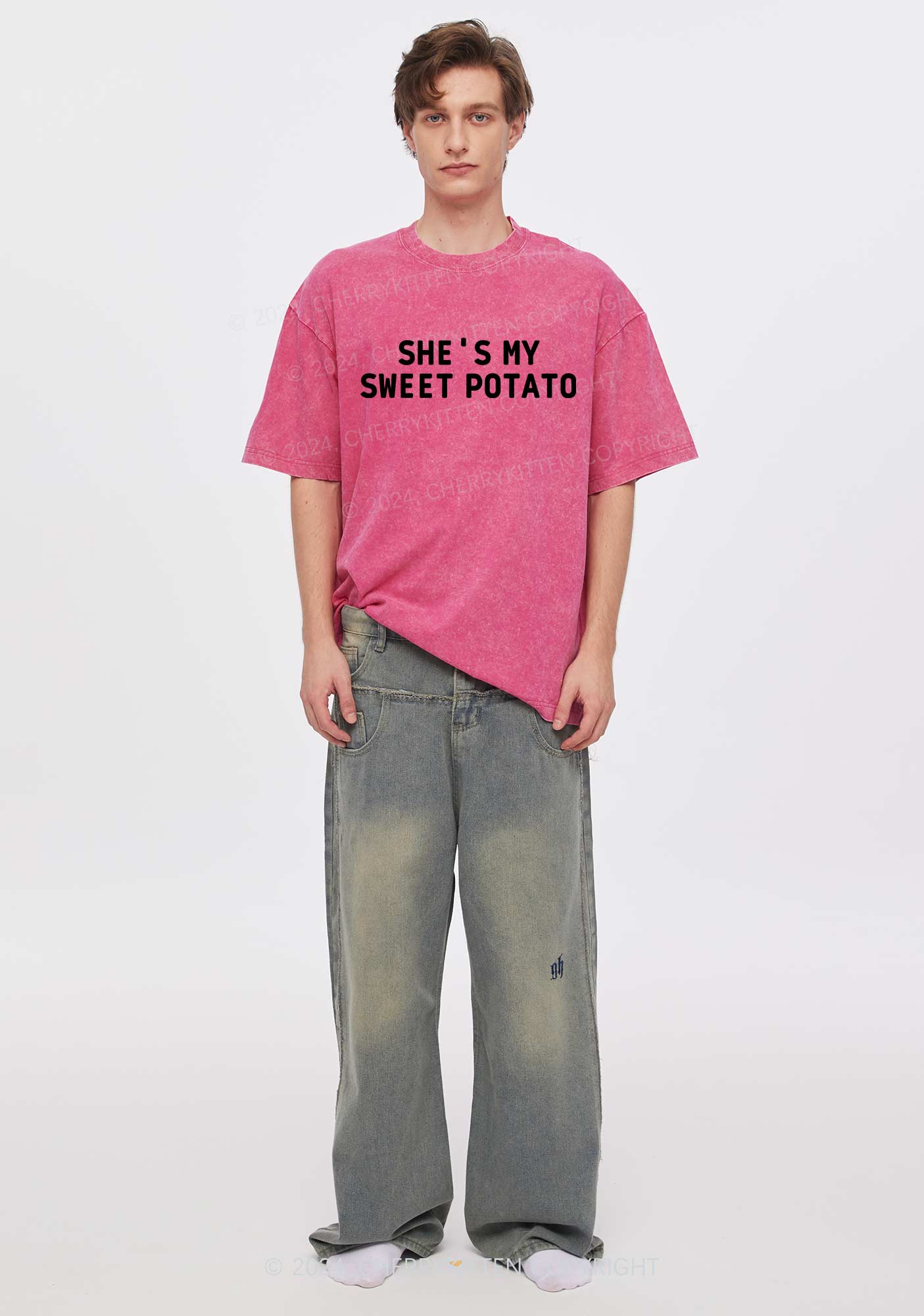 Sweet Potato Y2K Valentine's Day Washed Tee Cherrykitten