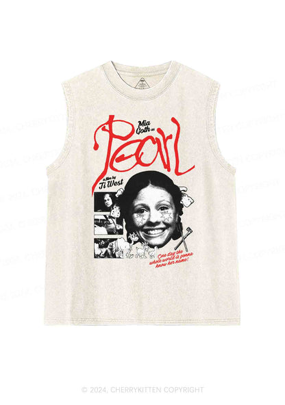 Halloween Film Pearl Y2K Washed Tank Cherrykitten