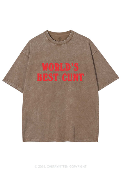 Worlds Best Cxxt Y2K Washed Tee Cherrykitten