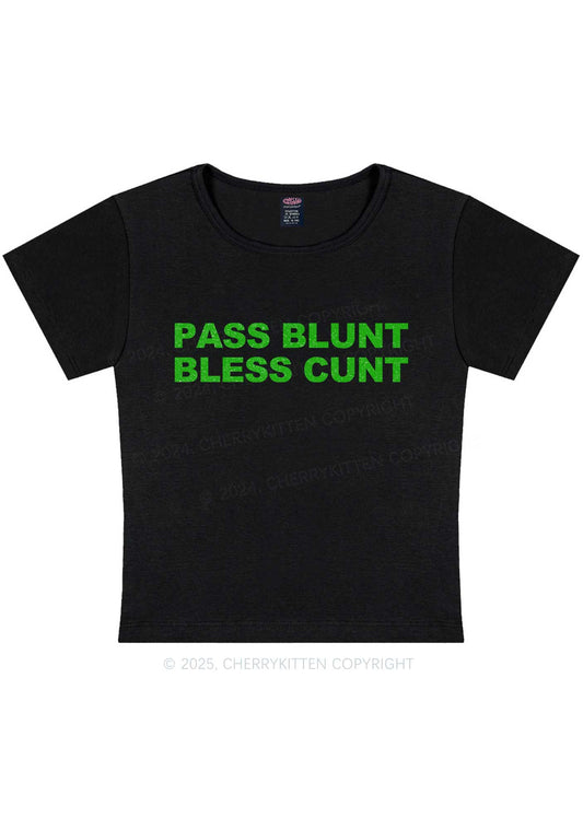 Pass Blunt Bless Cxxt Y2K Baby Tee Cherrykitten