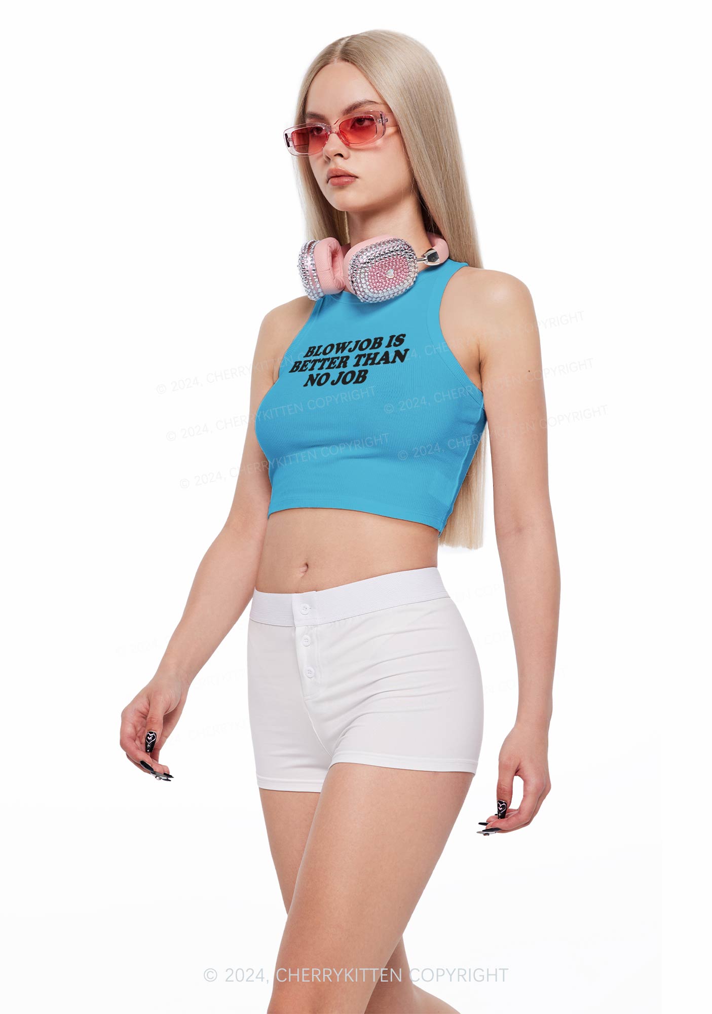 Blxwjob Is Better Y2K Crop Tank Top Cherrykitten