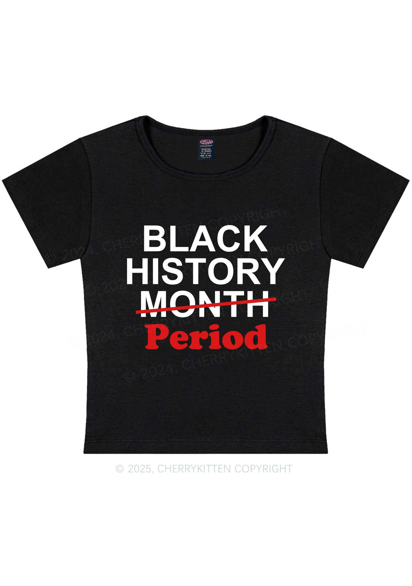 Black History Period Y2K Baby Tee Cherrykitten