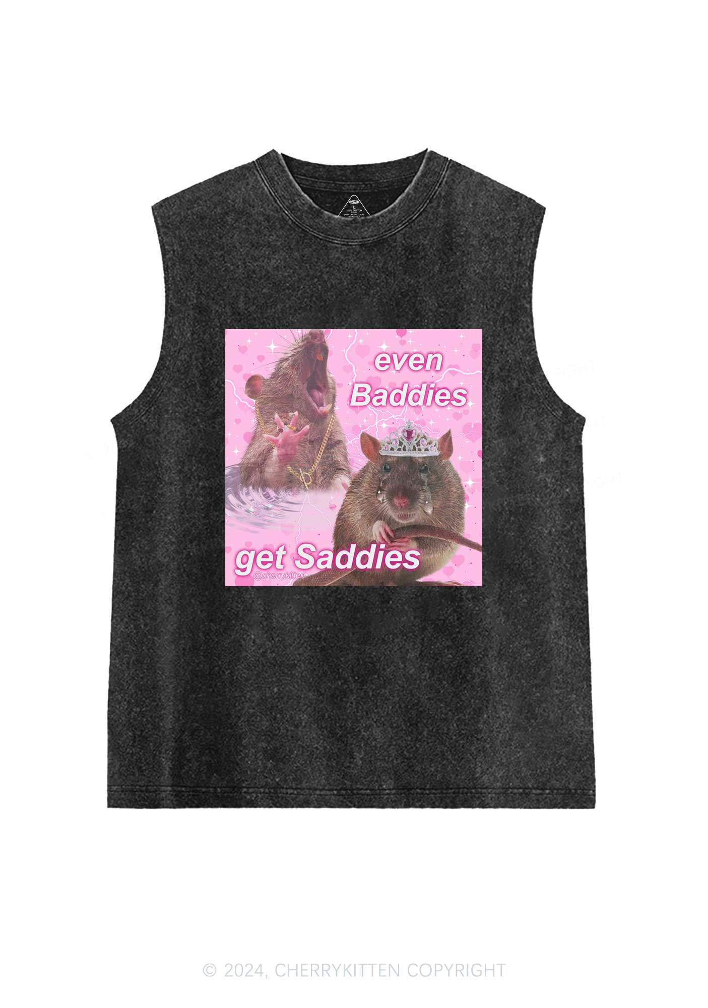 Rat Princess Get Saddies Y2K Washed Tank Cherrykitten