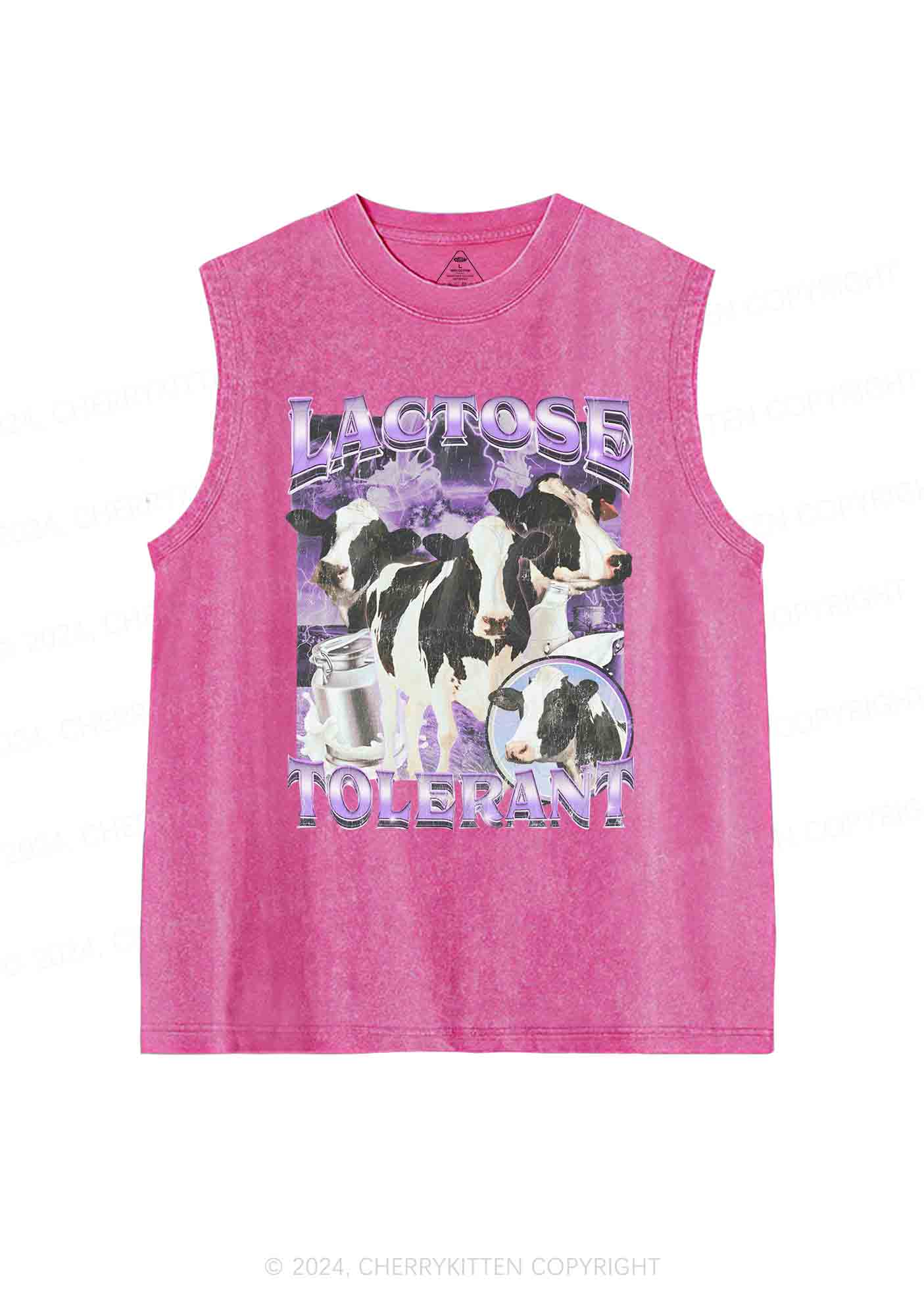 Lactose Tolerant Cow Y2K Washed Tank Cherrykitten