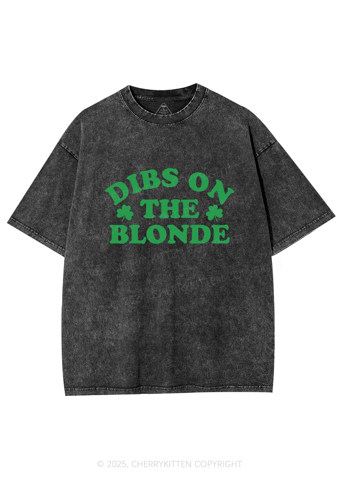 Dibs On The Blonde St Patricks Y2K Washed Tee Cherrykitten