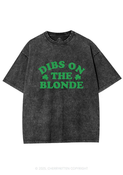 Dibs On The Blonde St Patricks Y2K Washed Tee Cherrykitten