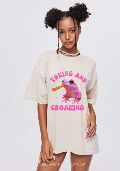 Toking And Croaking Y2K Washed Tee Cherrykitten