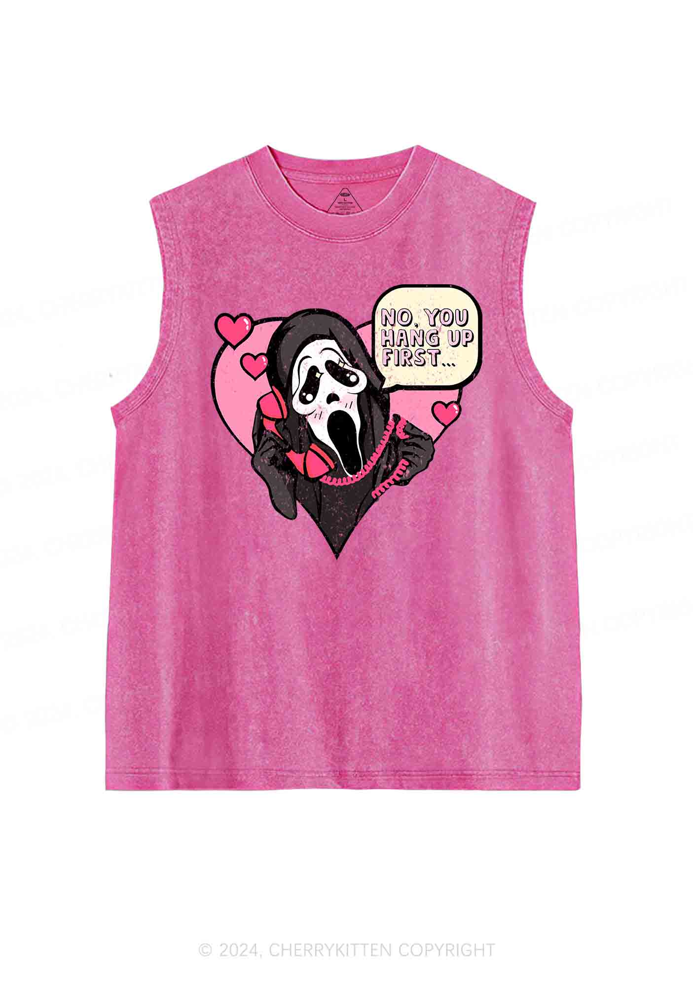 Halloween Skeleton Heart Y2K Washed Tank Cherrykitten