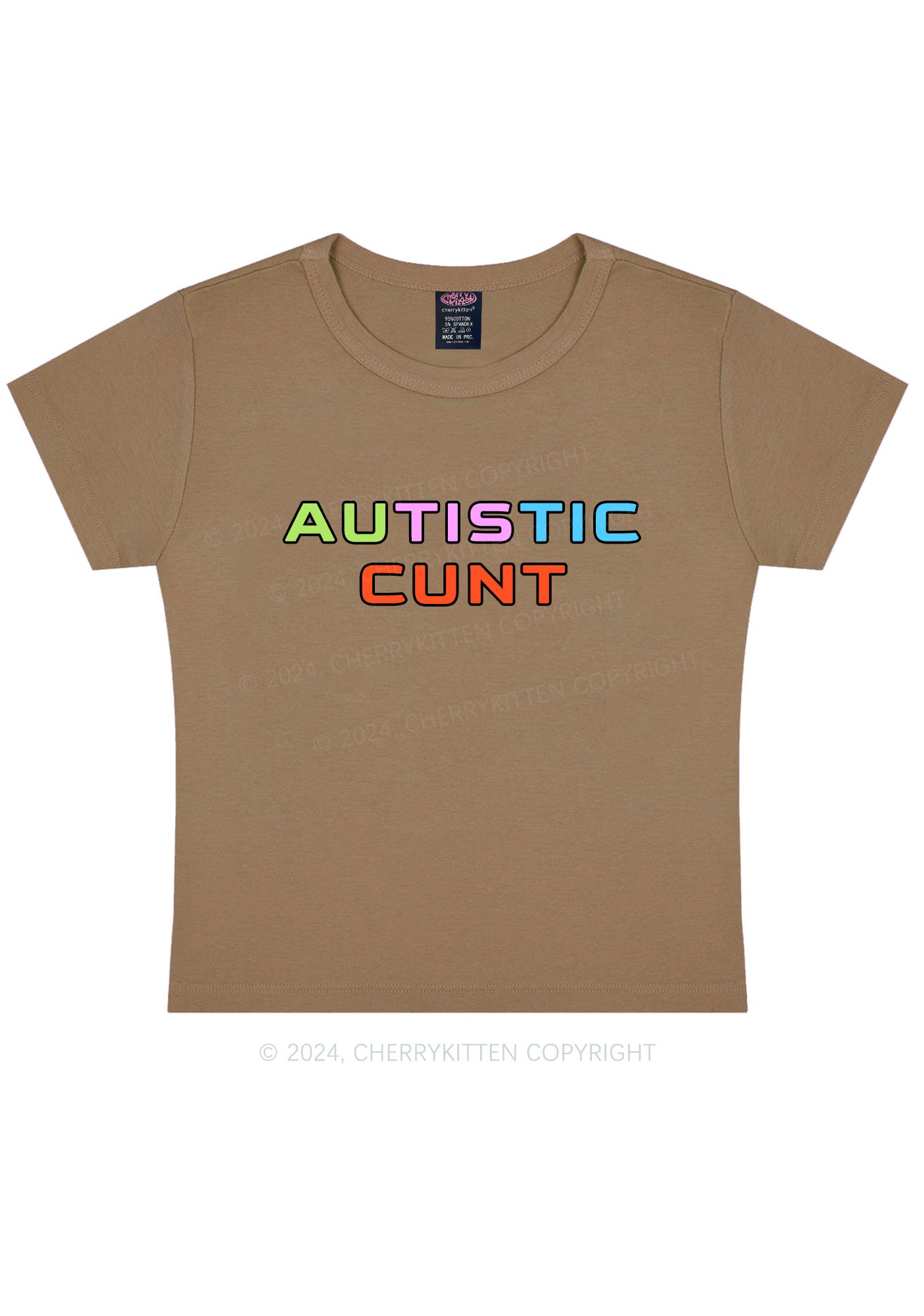 Autistic Cxxt Y2K Baby Tee Cherrykitten