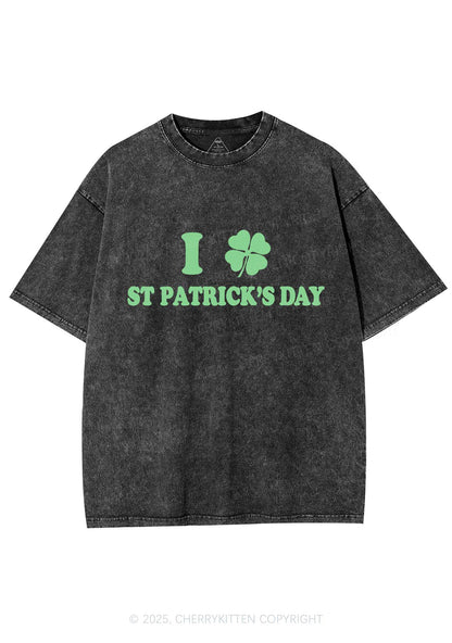 I Love St Patricks Y2K Washed Tee Cherrykitten