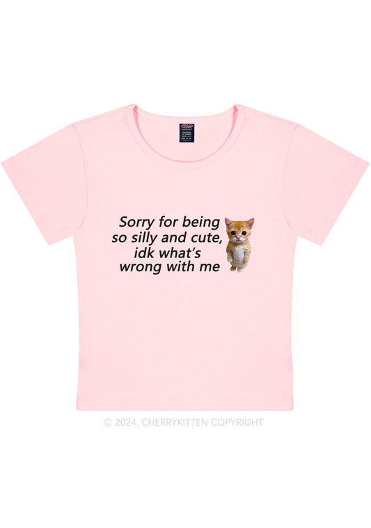 Sorry For Being Silly Y2K Baby Tee Cherrykitten