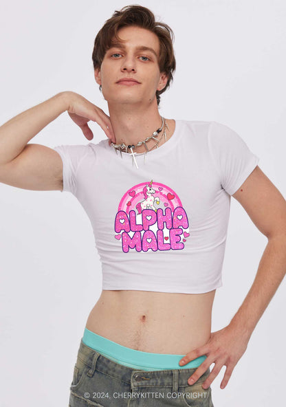 Alpha Male Unicorn Y2K Valentine's Day Baby Tee Cherrykitten