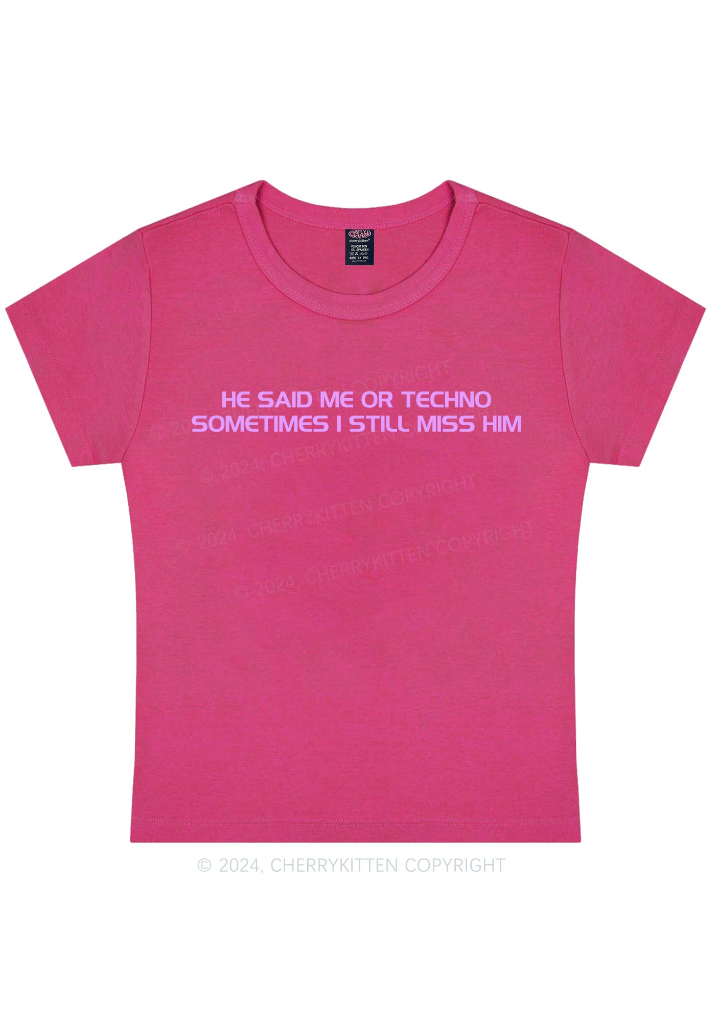 Me Or Techno Y2K Baby Tee Cherrykitten