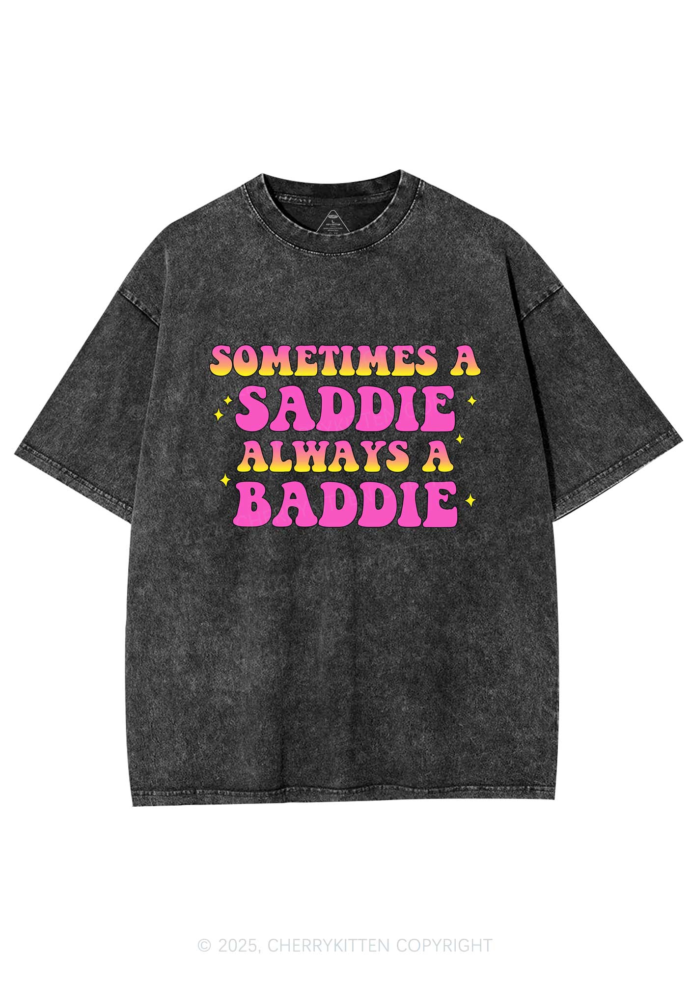 Sometimes A Saddie Y2K Washed Tee Cherrykitten