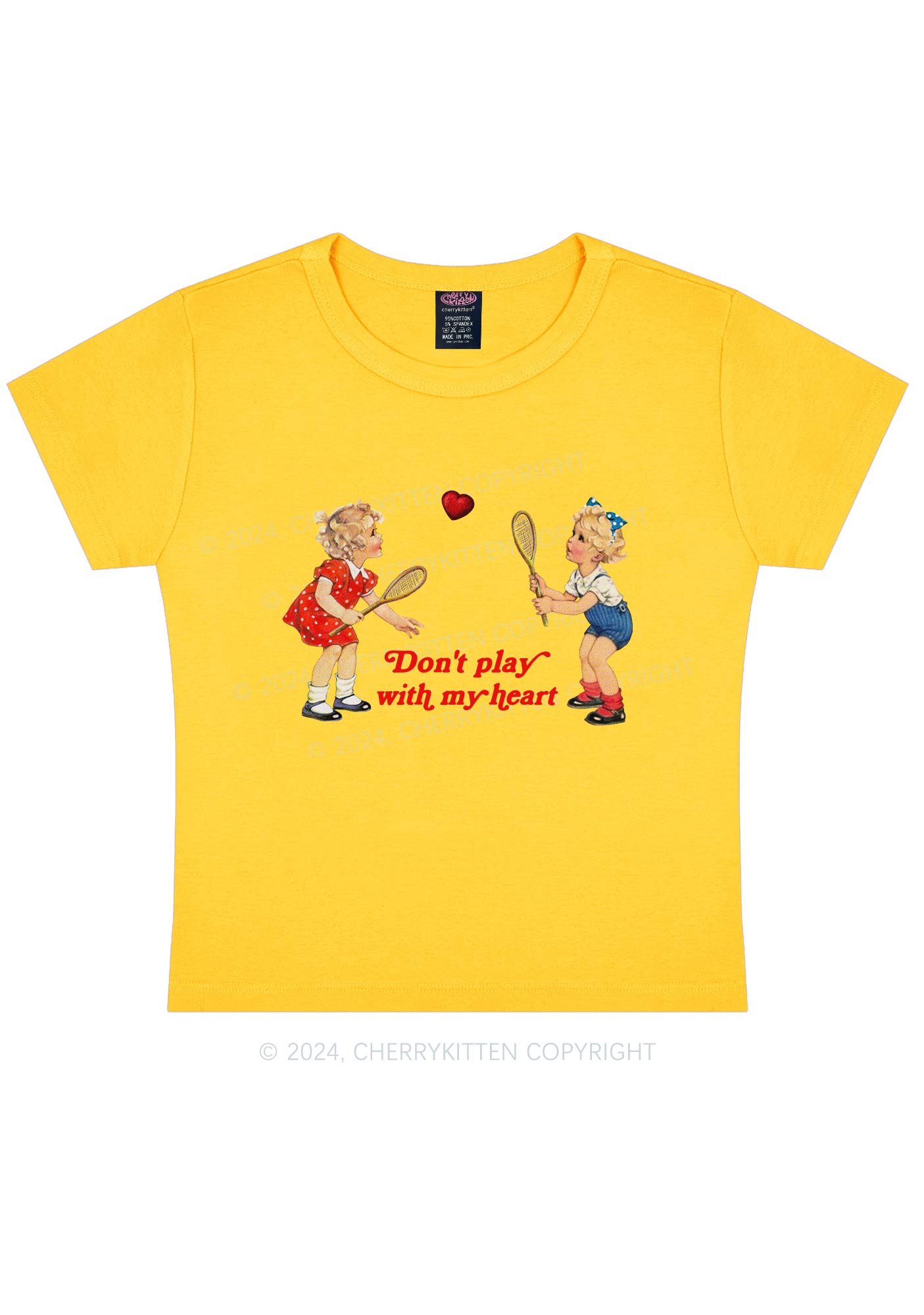 Don't Play With My Heart Y2K Baby Tee Cherrykitten