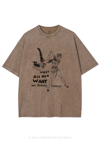 What All Men Want Y2K Washed Tee Cherrykitten