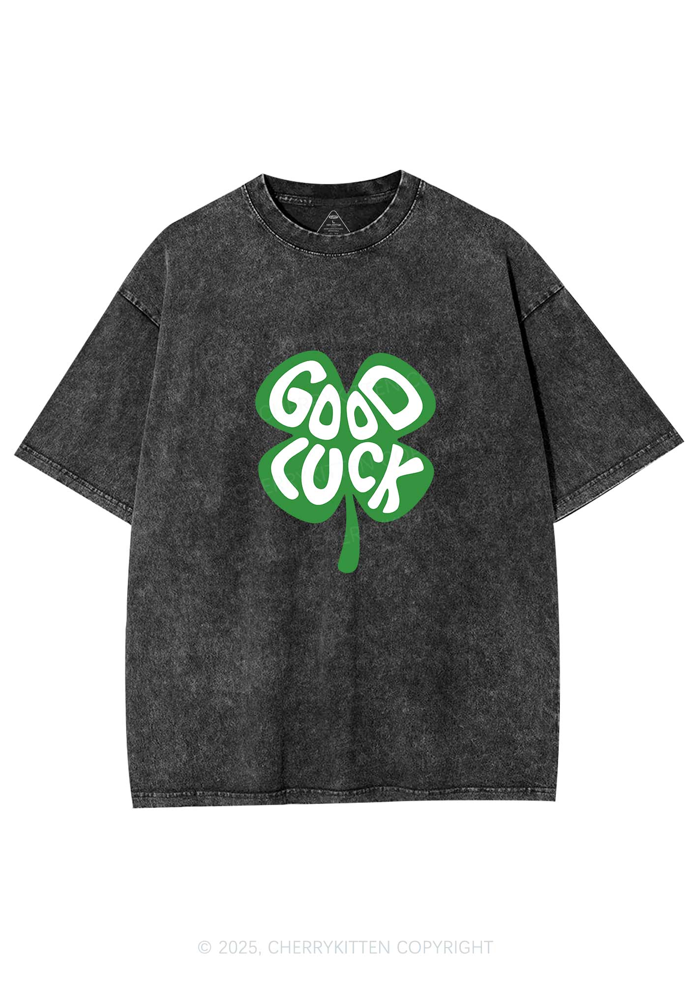 Good Luck St Patricks Y2K Washed Tee Cherrykitten