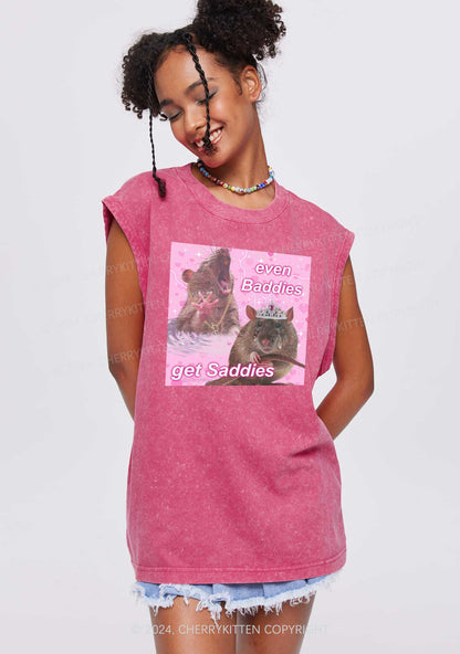 Rat Princess Get Saddies Y2K Washed Tank Cherrykitten