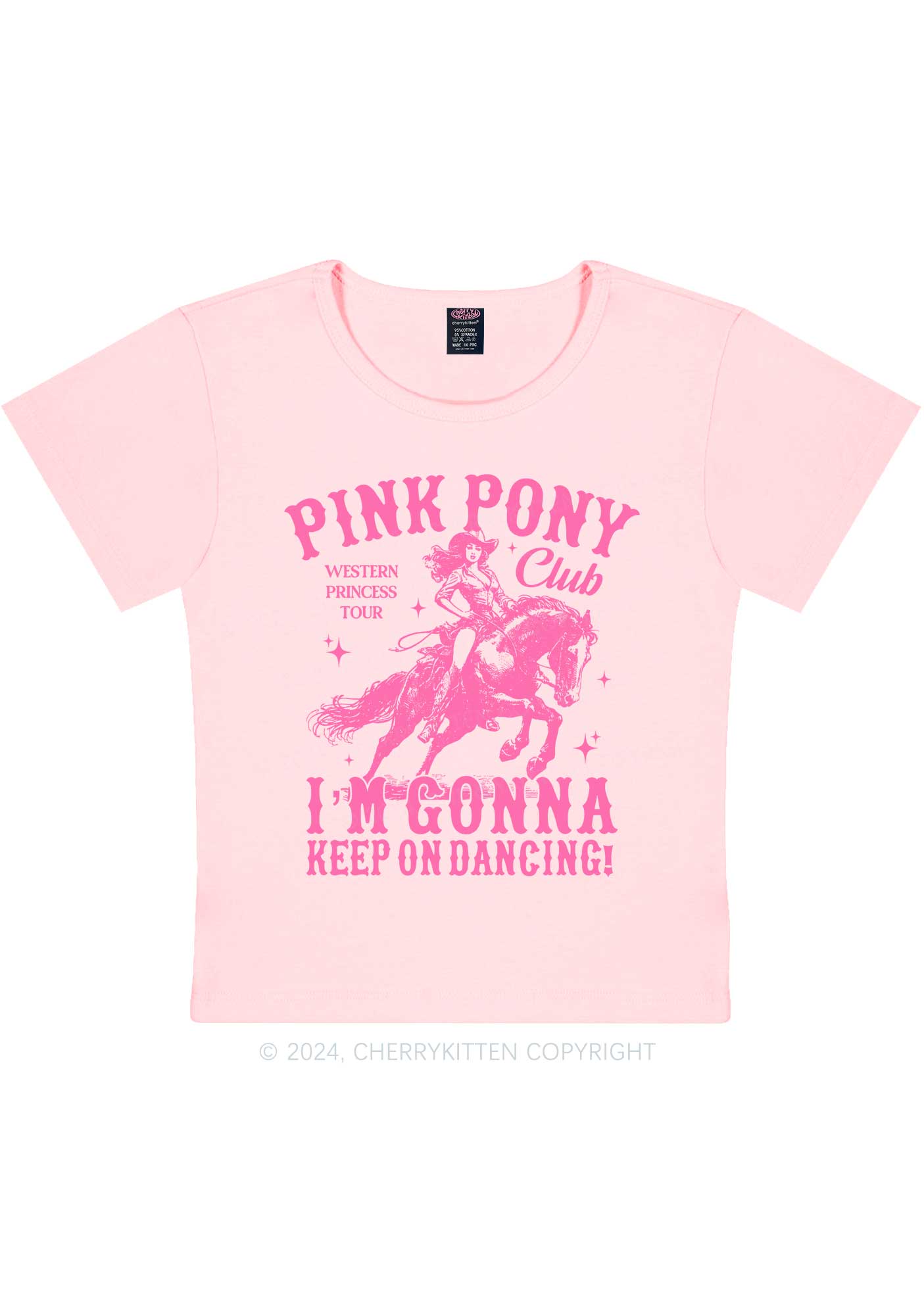 Im Gonna Keep On Dancing Y2K Baby Tee Cherrykitten