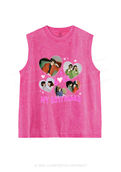 Custom BF&GF Photos Y2K Valentine's Day Washed Tank Cherrykitten