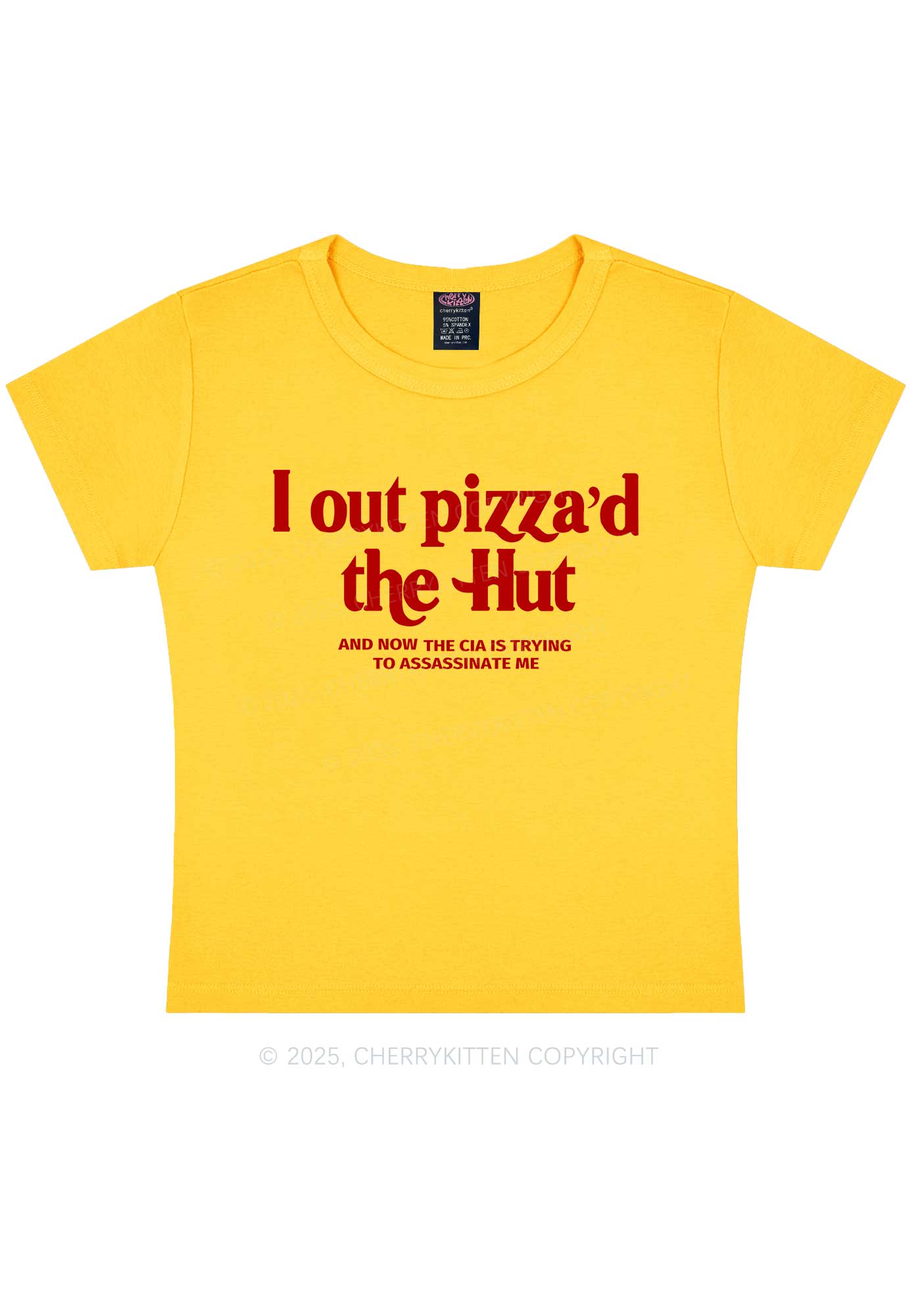 Out Pizzad The Hut Y2K Baby Tee Cherrykitten