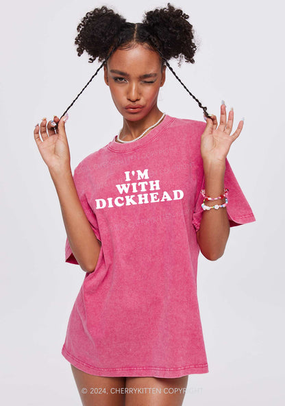 I Am With Dxxkhead Y2K Valentine's Day Washed Tee Cherrykitten