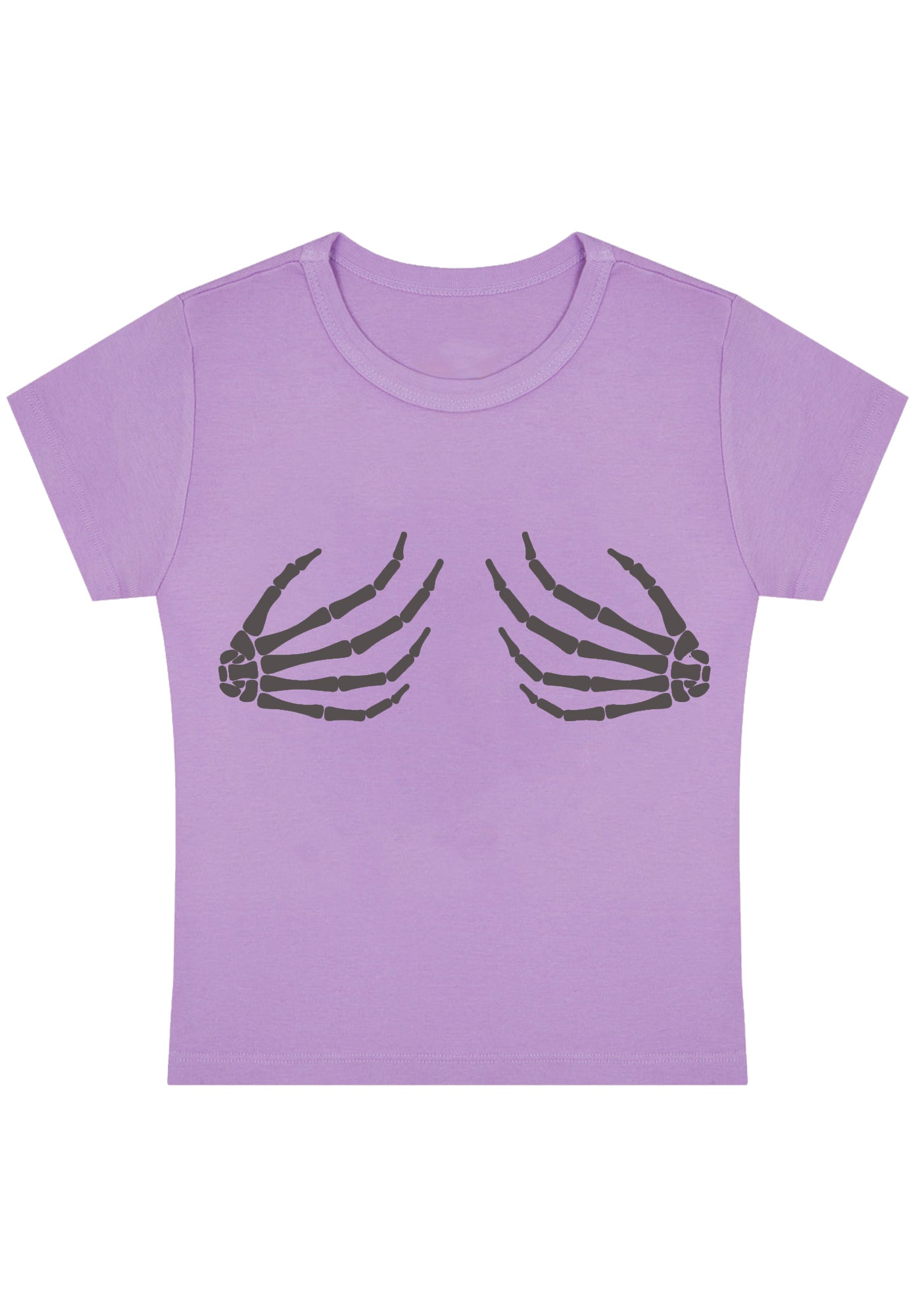 Skeleton Hands Y2K Baby Tee