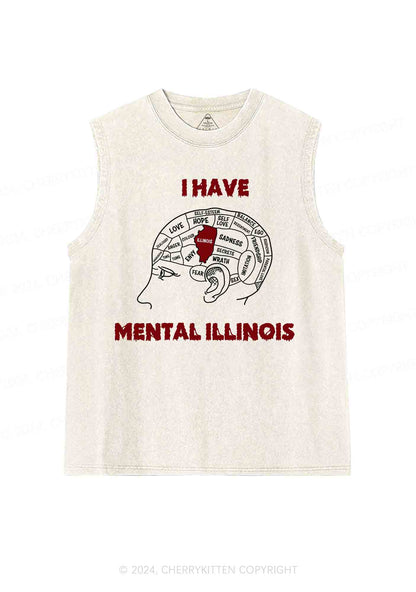 I Have Mental Illinois Y2K Washed Tank Cherrykitten