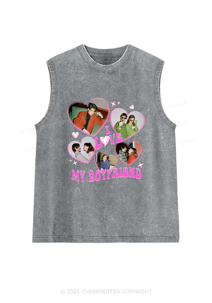 Custom BF&GF Photos Y2K Valentine's Day Washed Tank Cherrykitten