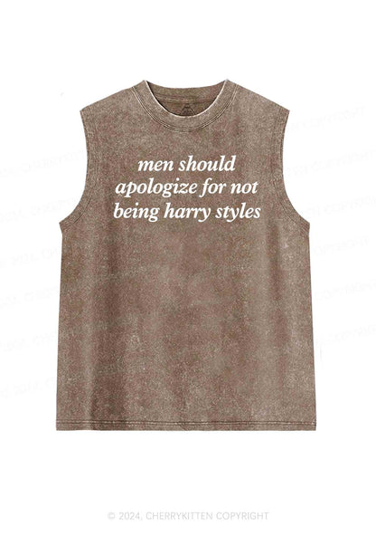 Men Should Apologize Y2K Washed Tank Cherrykitten