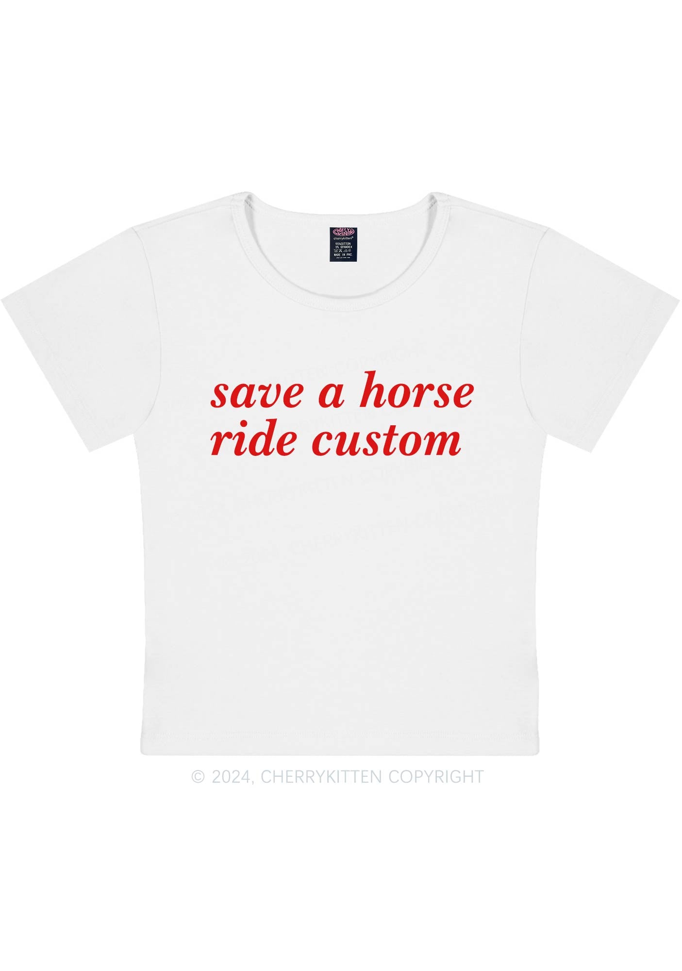 Save Horse Ride Custom Y2K Baby Tee Cherrykitten