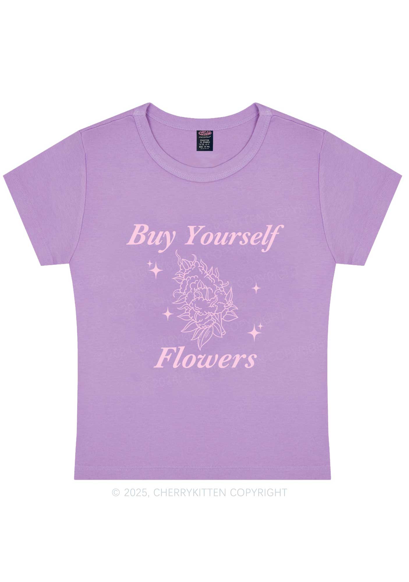 Buy Yourself Flowers Y2K Baby Tee Cherrykitten