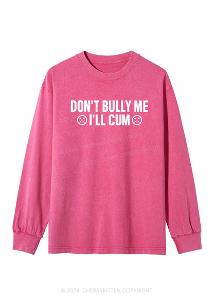 Don't Bully Me Y2K Washed Long Sleeves Cherrykitten