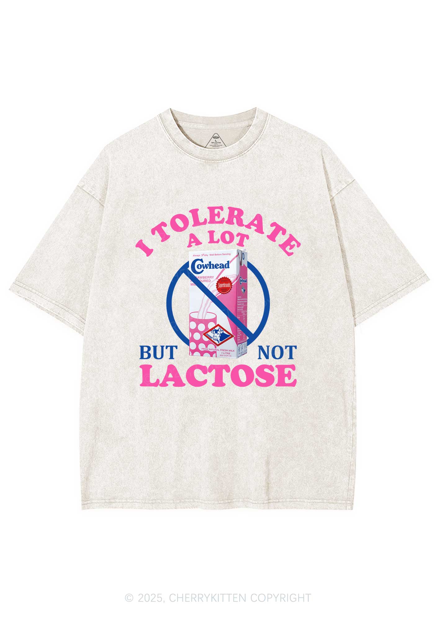 Dont Tolerate Lactose Y2K Washed Tee Cherrykitten