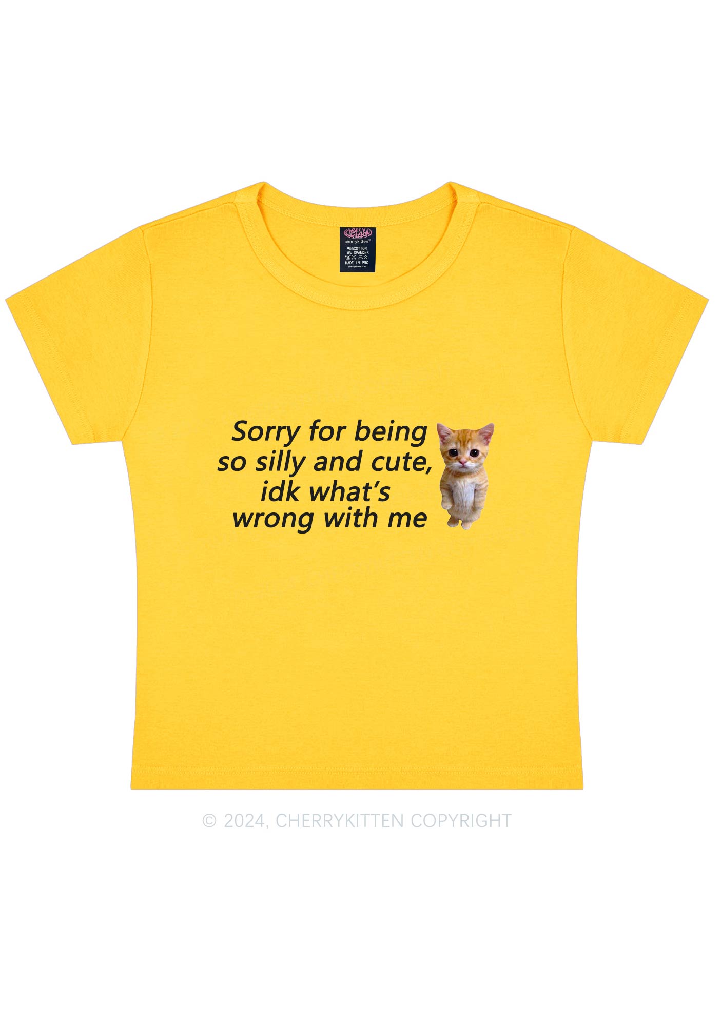 Sorry For Being Silly Y2K Baby Tee Cherrykitten