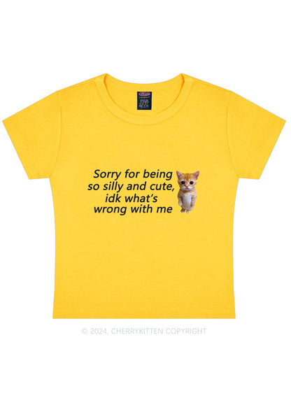 Sorry For Being Silly Y2K Baby Tee Cherrykitten