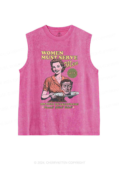 Women Serve Men Y2K Washed Tank Cherrykitten